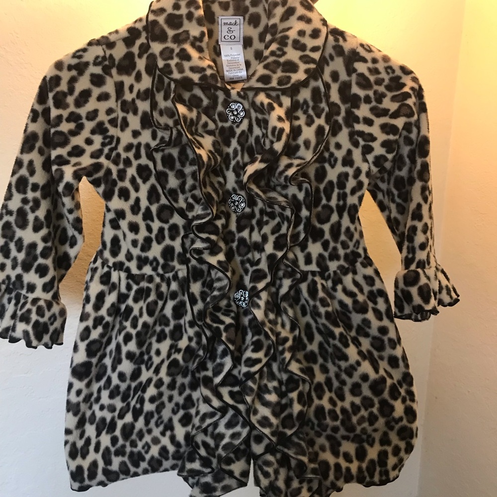 Leopard print coat for little girls
